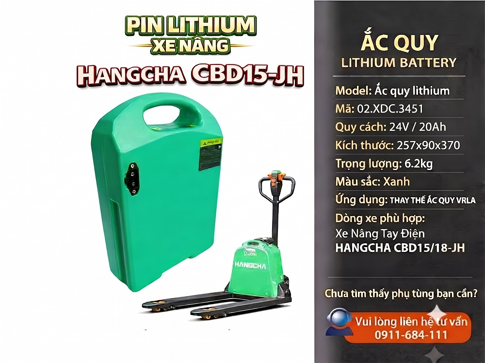Pin Lithium Xe Nâng HANGCHA CBD15-JH 24V20Ah